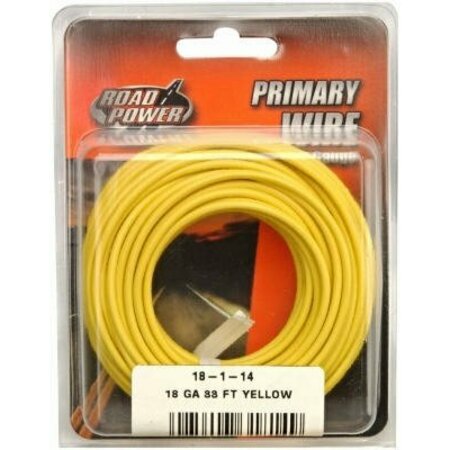 COLEMAN CABLE Road Power Electrical Wire, 18 Awg Wire, 25/60 Vac/Vdc, Copper Conductor, Yellow Sheath, 33 Ft L 55843833